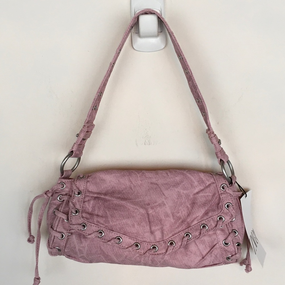 Moto-style Pink Womens Shoulder Bag